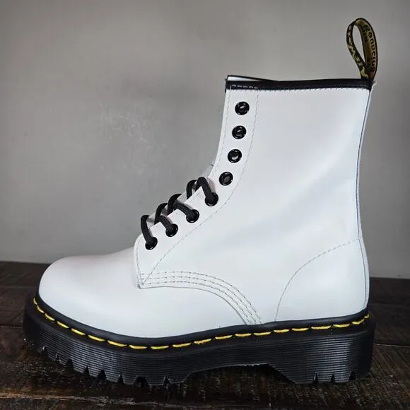 NEW Dr. Doc Martens 1460 Quad Womens Size 6 Combat Boots White Leather 26499