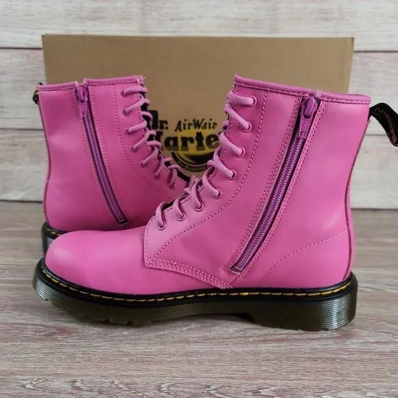 NEW Dr. Martens 1460‎ Matte Pink Combat Boots Women's Size 6 Moto Biker Shoes