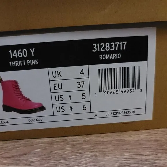 NEW Dr. Martens 1460‎ Matte Pink Combat Boots Women's Size 6 Moto Biker Shoes