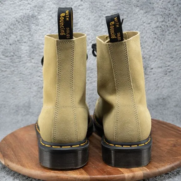 NEW Dr Martens 1460 Pascal Men’s Size 14 Suede Tan Brown Black Combat Boots NWOB