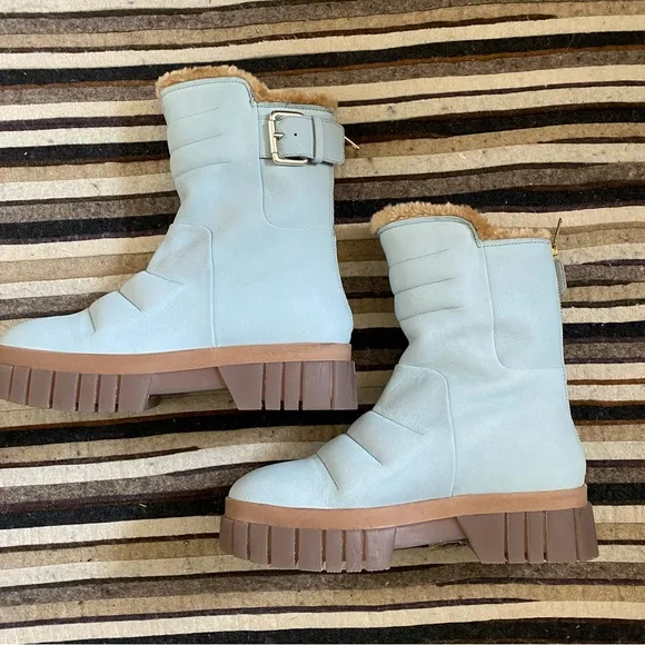 New Free People✨Fable Faux Fur Boot - Grey