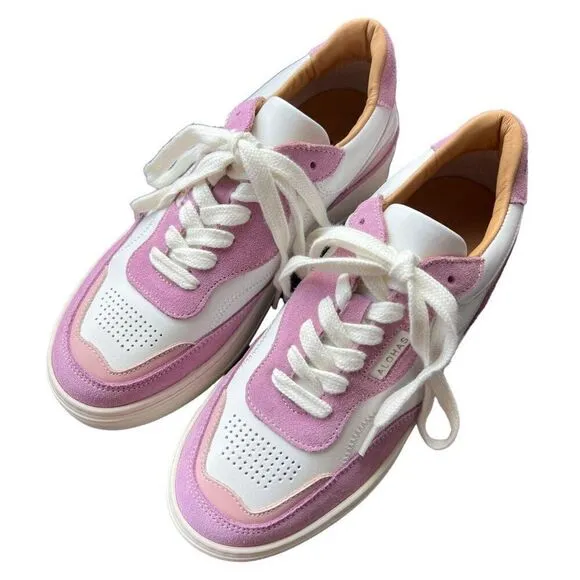 NEW Free People x Alohas Aria Sneakers Purple and White Leather Suede Size 6.5