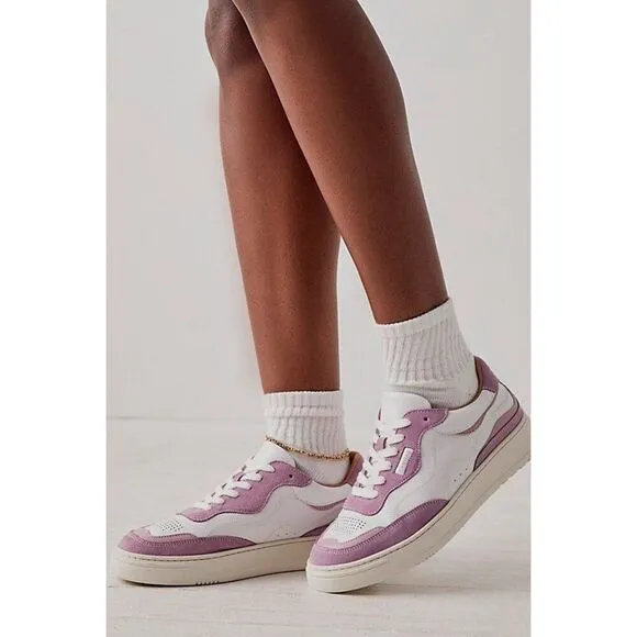NEW Free People x Alohas Aria Sneakers Purple and White Leather Suede Size 6.5