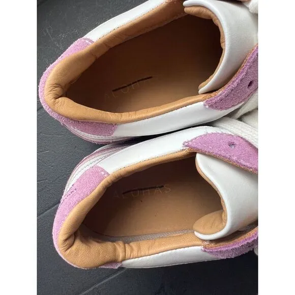 NEW Free People x Alohas Aria Sneakers Purple and White Leather Suede Size 6.5