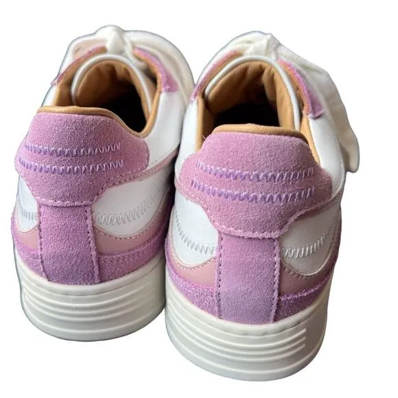 NEW Free People x Alohas Aria Sneakers Purple and White Leather Suede Size 6.5