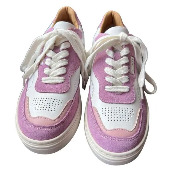NEW Free People x Alohas Aria Sneakers Purple and White Leather Suede Size 6.5