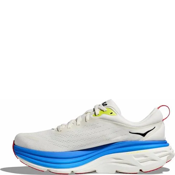 NEW HOKA men's bondi 8 shoes in bvr blanc de blanc/virtual blue