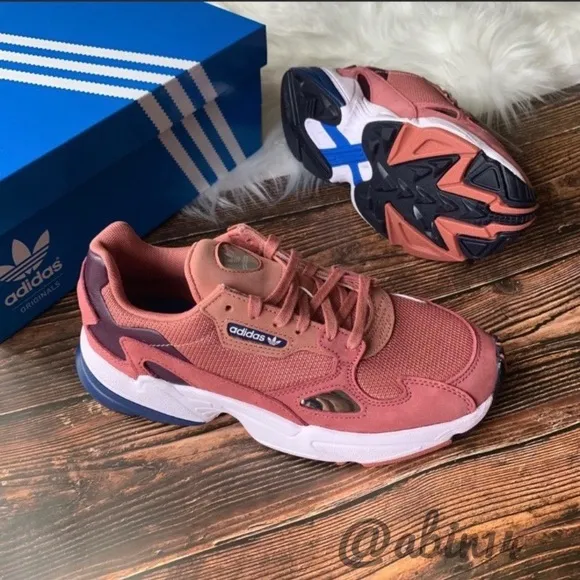 New in Box Adidas Falcon Shoes 7.5 Raw Pink Blue
