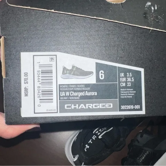 New in box UA W Charged Aurora women’s sneakers
