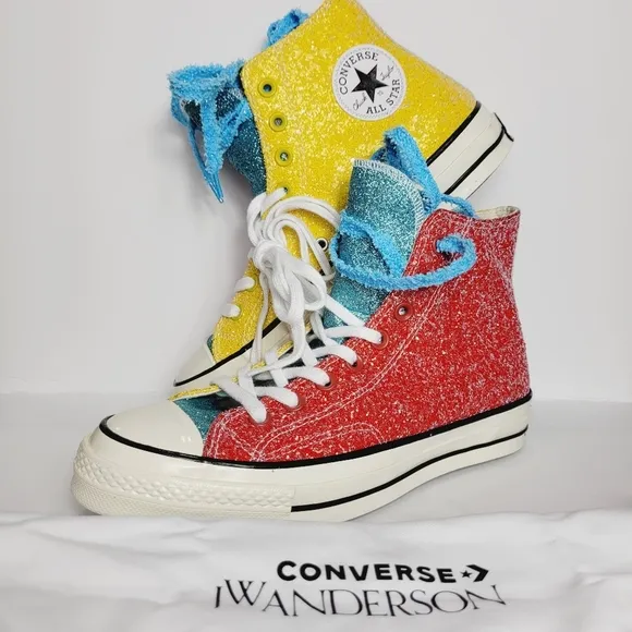 NEW J. W. Anderson Glitter Converse All Star High Top Sneakers Mens 13