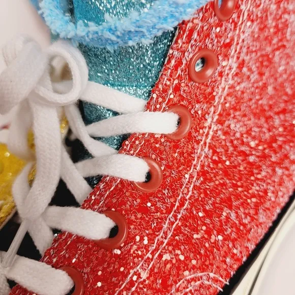 NEW J. W. Anderson Glitter Converse All Star High Top Sneakers Mens 13
