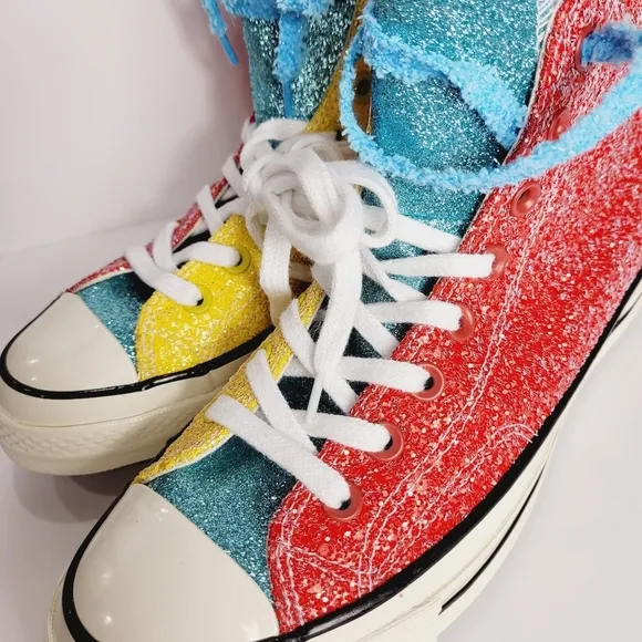NEW J. W. Anderson Glitter Converse All Star High Top Sneakers Mens 13