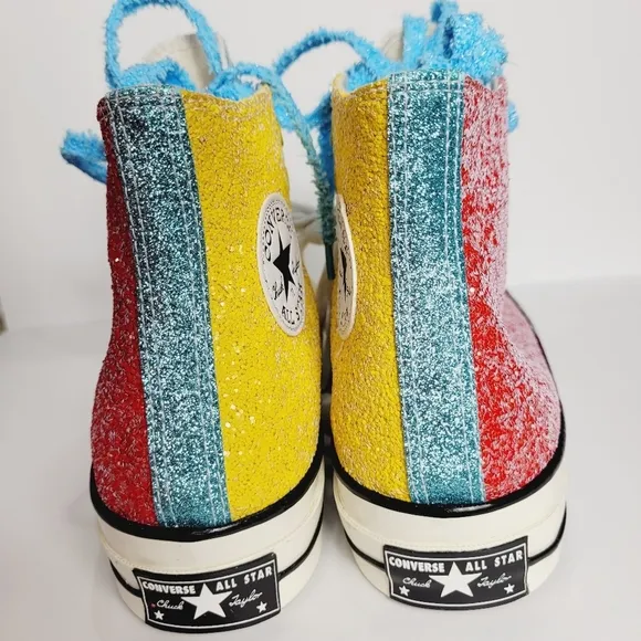 NEW J. W. Anderson Glitter Converse All Star High Top Sneakers Mens 13