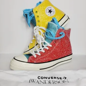 NEW J. W. Anderson Glitter Converse All Star High Top Sneakers Mens 13
