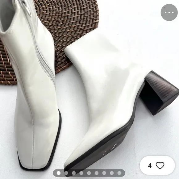 NEW Jeffrey Campbell Elegant White Ankle Boots Square Toe