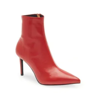 New Jeffrey Campbell Nixie Pointed Toe Bootie red ankle high heel boots size 6