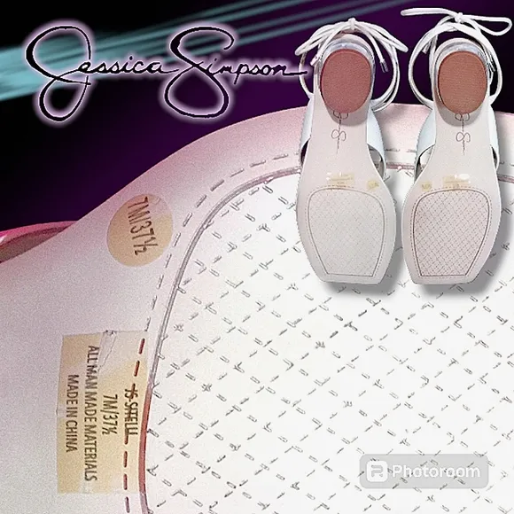 New Jessica Simpson | JS Sitelli Ankle Wrap Heeled Sandal | Women 7 M | White