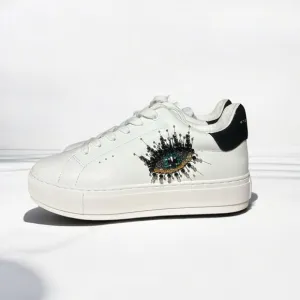 🌻NEW Kurt Geiger Laney Leather Embellished Eye Platform Sneakers Size 41