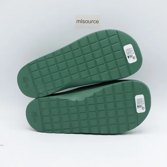 NEW Lacoste Men's Serve Slide 2.0 Slide Sandals 745CMA0005GG2 Green - READ