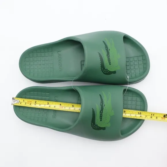 NEW Lacoste Men's Serve Slide 2.0 Slide Sandals 745CMA0005GG2 Green - READ