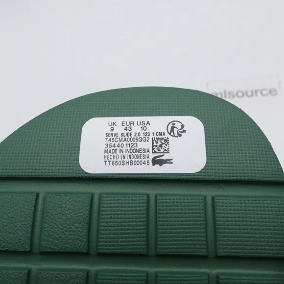 NEW Lacoste Men's Serve Slide 2.0 Slide Sandals 745CMA0005GG2 Green - READ