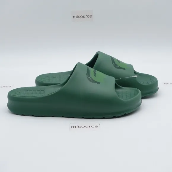 NEW Lacoste Men's Serve Slide 2.0 Slide Sandals 745CMA0005GG2 Green - READ