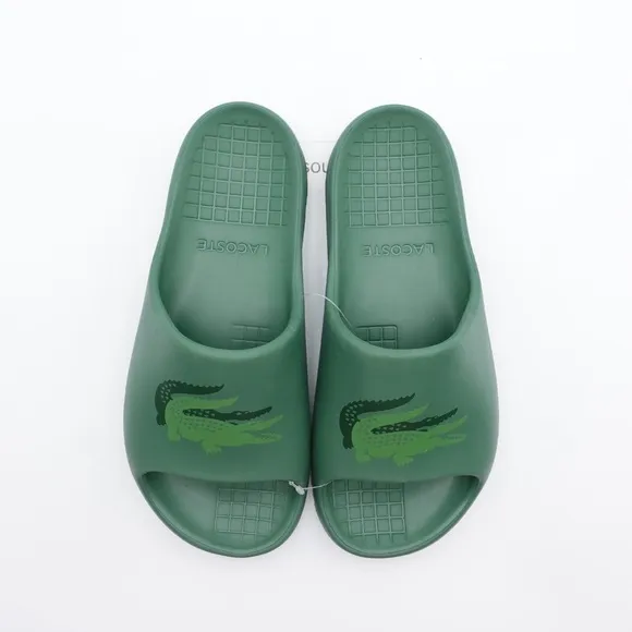 NEW Lacoste Men's Serve Slide 2.0 Slide Sandals 745CMA0005GG2 Green - READ