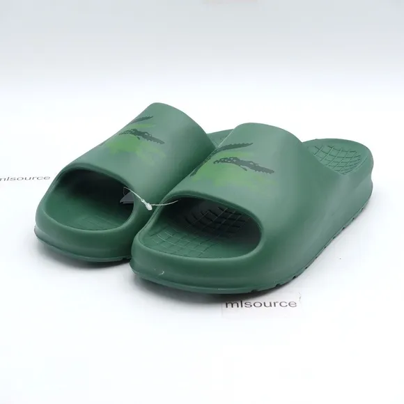 NEW Lacoste Men's Serve Slide 2.0 Slide Sandals 745CMA0005GG2 Green - READ