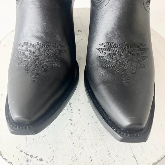 NEW Lane SMOKESHOW Womens Cowboy Bootie 9.5 Black Leather Western Cowgirl Boots