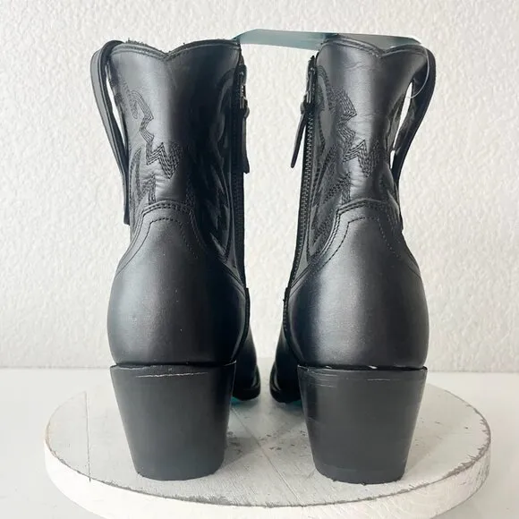 NEW Lane SMOKESHOW Womens Cowboy Bootie 9.5 Black Leather Western Cowgirl Boots