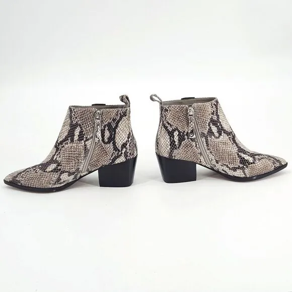 New Linea Paolo Sevilla II Booties Snakeskin Leather Ankle Boots Womens 5