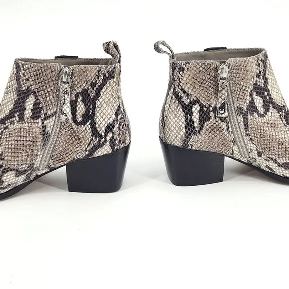 New Linea Paolo Sevilla II Booties Snakeskin Leather Ankle Boots Womens 5