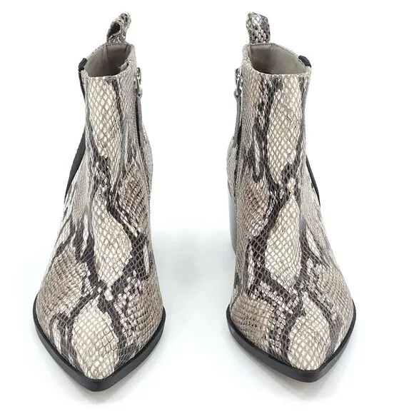 New Linea Paolo Sevilla II Booties Snakeskin Leather Ankle Boots Womens 5