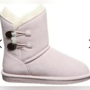 New Little Girl Bearpaw Pale Pink Rosaline Suade Boots Booties Shoes Size 2