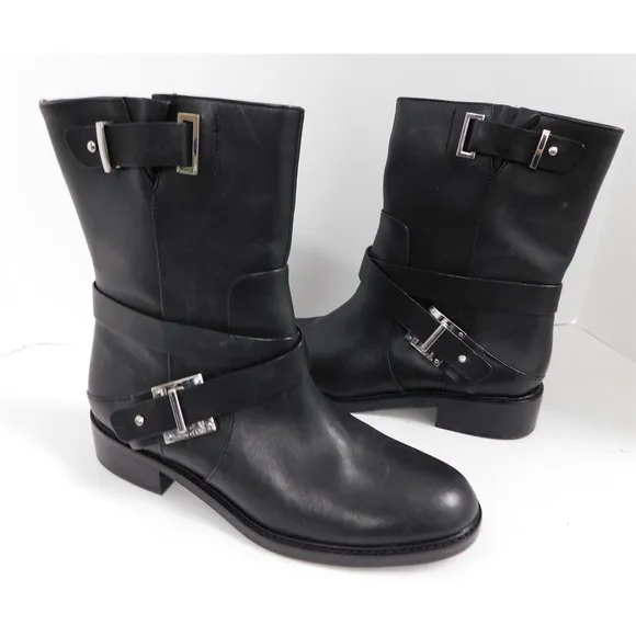 New Louise et Cie Black Leather Ankle Boots 39.5 9.5 M
