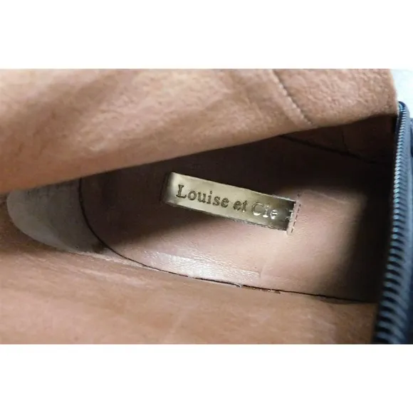 New Louise et Cie Black Leather Ankle Boots 39.5 9.5 M