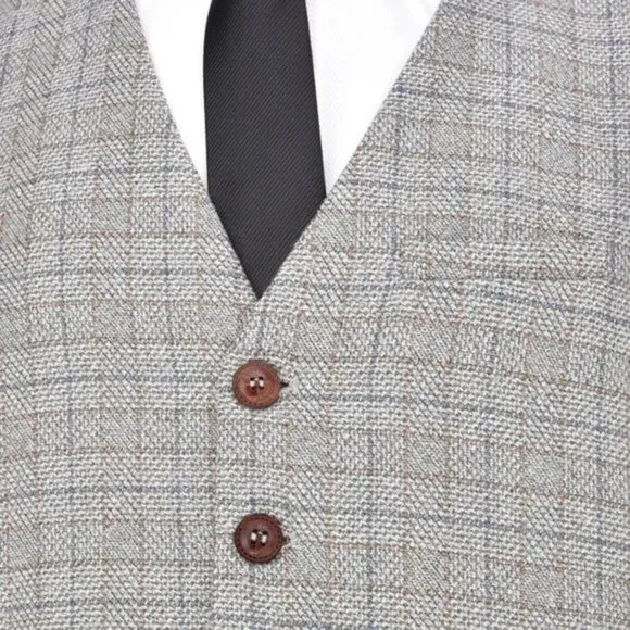 New Men's V-Neck Suit Vest Button Waistcoat Beige