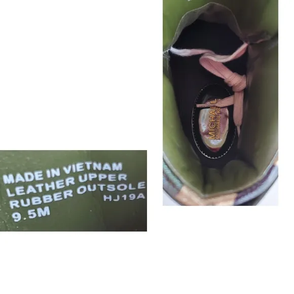 New Michael kors trent metallic camo leather high top sneakers olive multicolor