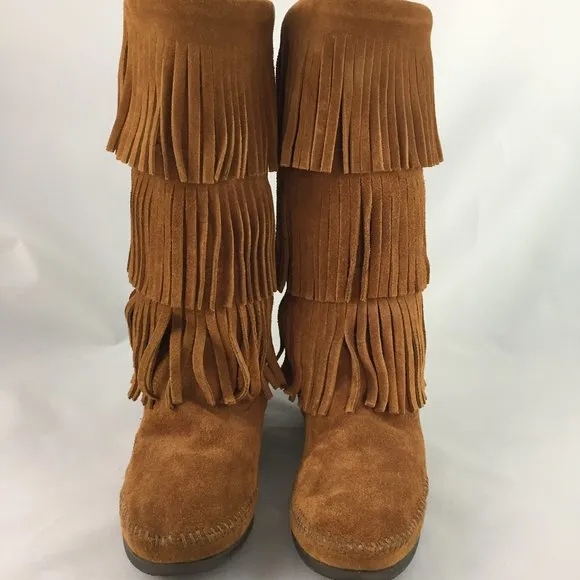NEW Minnetonka 3-Layer Fringe Boots