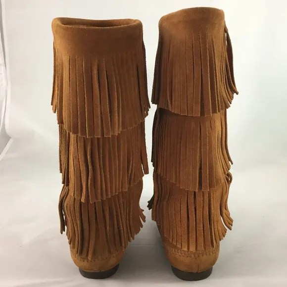NEW Minnetonka 3-Layer Fringe Boots
