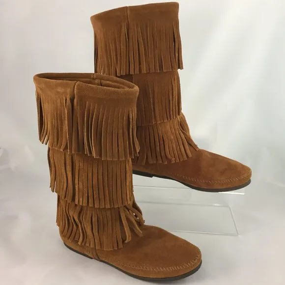 NEW Minnetonka 3-Layer Fringe Boots