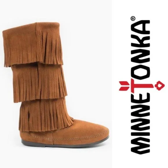 NEW Minnetonka 3-Layer Fringe Boots