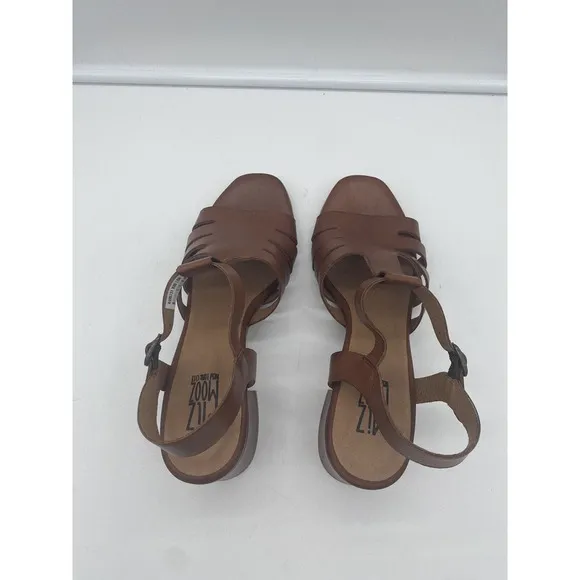 New‎ Miz Mooz Boardwalk Leather Fisherman Heeled Sandals Brandy EU 41 US 9.5-10
