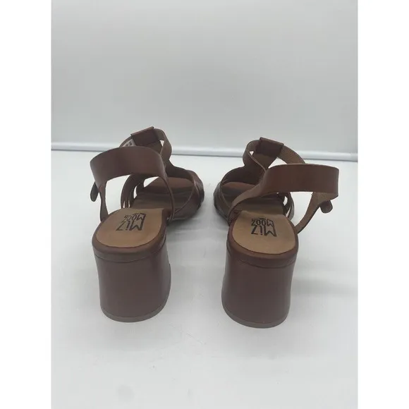 New‎ Miz Mooz Boardwalk Leather Fisherman Heeled Sandals Brandy EU 41 US 9.5-10