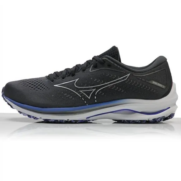NEW MIZUNO men's wave rider 25 running shoe in obsidian