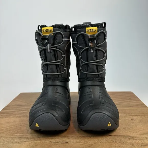 New NIB Big Kids Keen Lumi Waterproof Black Warm Winter Boots Shoes Size 1 Y