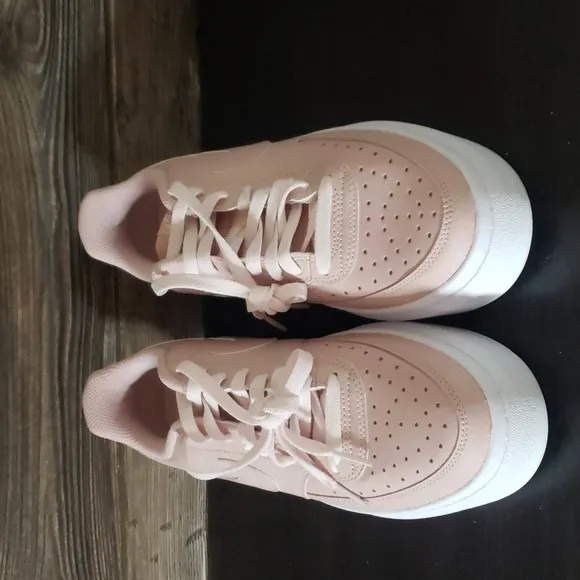 New Nike Court Vision Alta Leather PINK Oxford Platform Sneakers