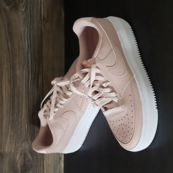 New Nike Court Vision Alta Leather PINK Oxford Platform Sneakers