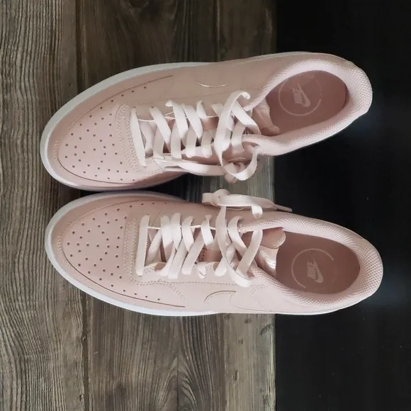 New Nike Court Vision Alta Leather PINK Oxford Platform Sneakers