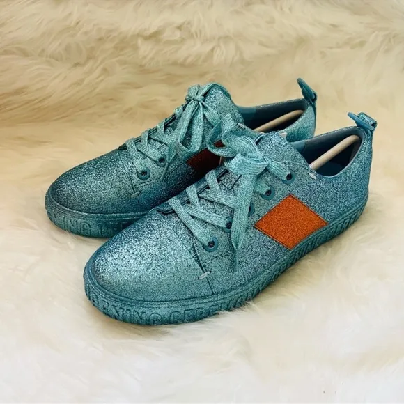 New! OPENING CEREMONY La Cienega Glitter Lace Up Platform Sneakers